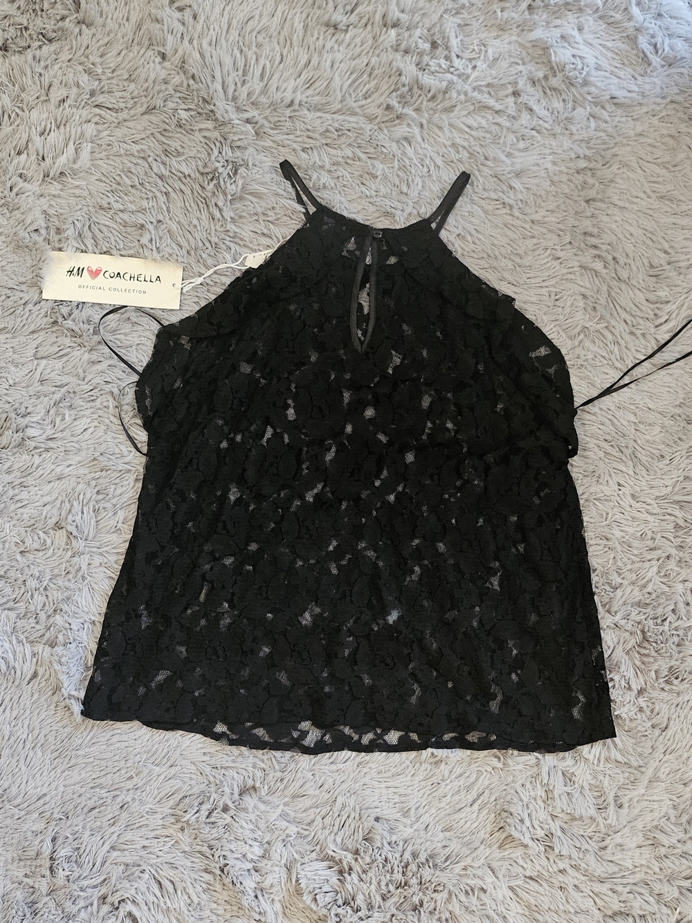 H&M Black Lace Halter Camisole